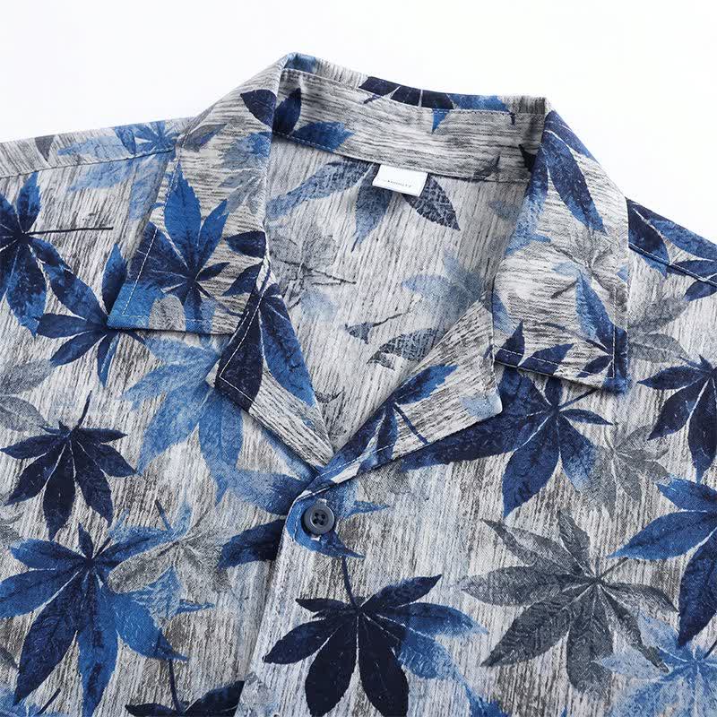 Unisex Blue Leaf Print Pajama Set - image 4