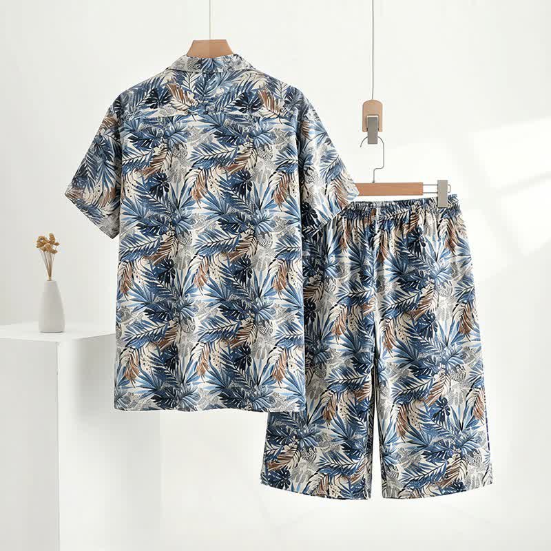 Tropical Leaf Print Loungewear Set - image 4