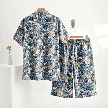 Tropical Leaf Print Loungewear Set - image 4