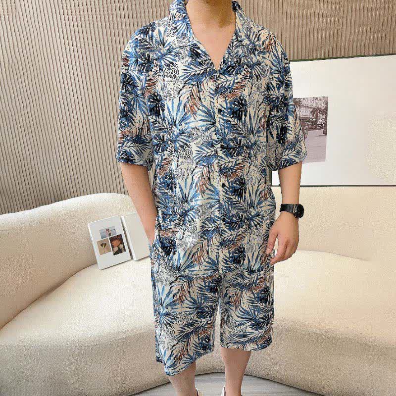Tropical Leaf Print Loungewear Set - image 2