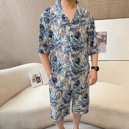 Tropical Leaf Print Loungewear Set - image 2