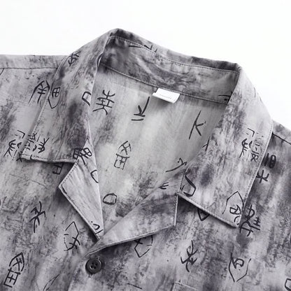 Gray Vintage Symbol Print Loungewear Set - image 3