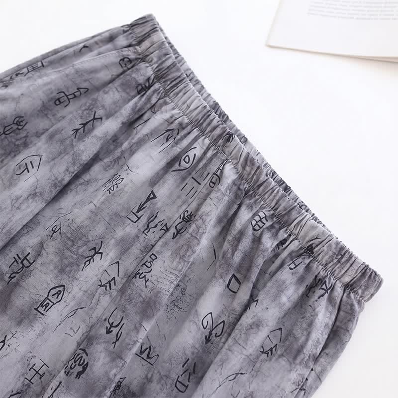Gray Vintage Symbol Print Loungewear Set - image 4