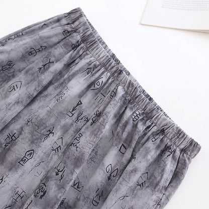 Gray Vintage Symbol Print Loungewear Set - image 4