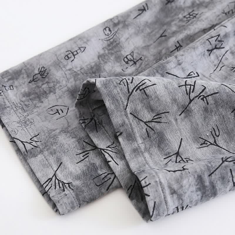 Gray Vintage Symbol Print Loungewear Set - image 5
