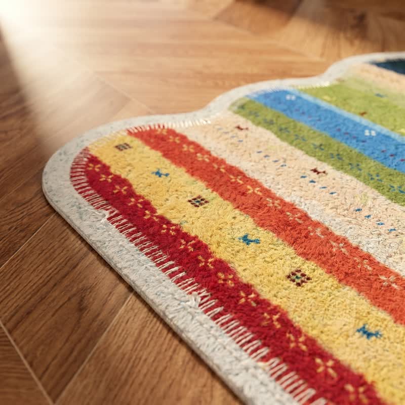 Boho Rainbow Striped PVC Non-Slip Rug - image 4