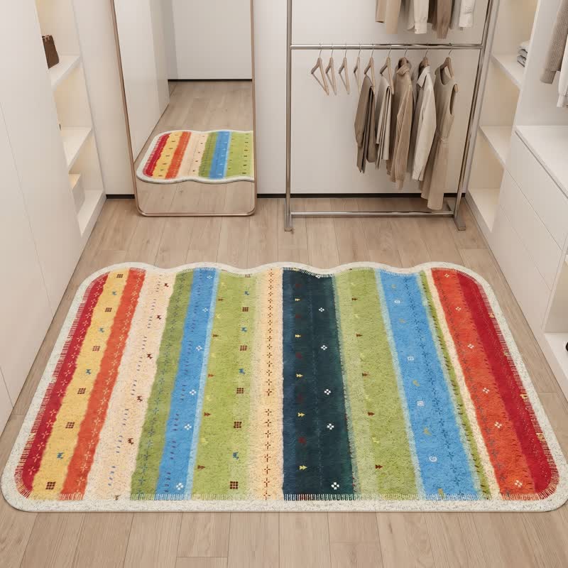 Boho Rainbow Striped PVC Non-Slip Rug - image 3
