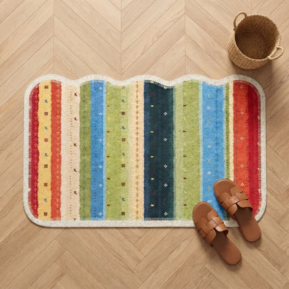 Boho Rainbow Striped PVC Non-Slip Rug - image 1