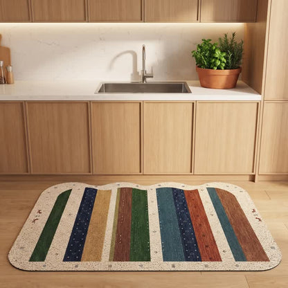 Bohemian Wavy Edge Striped Door Rug - image 1