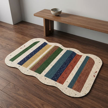 Bohemian Wavy Edge Striped Door Rug - image 4