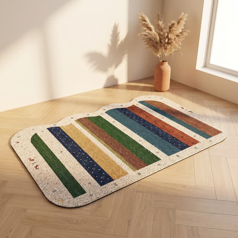 Bohemian Wavy Edge Striped Door Rug - image 3