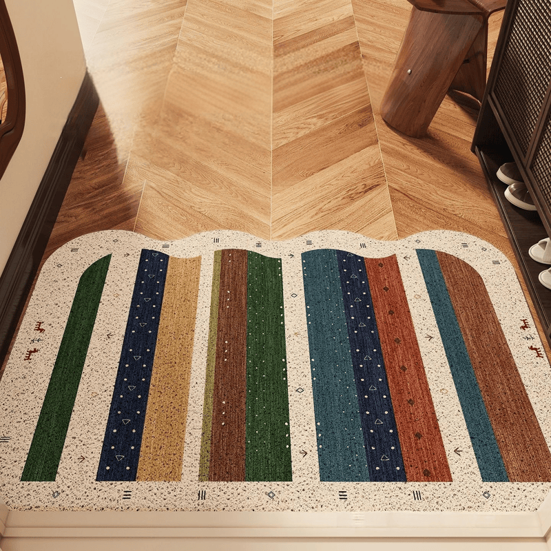 Bohemian Wavy Edge Striped Door Rug - 35'' × 47'' - image 0