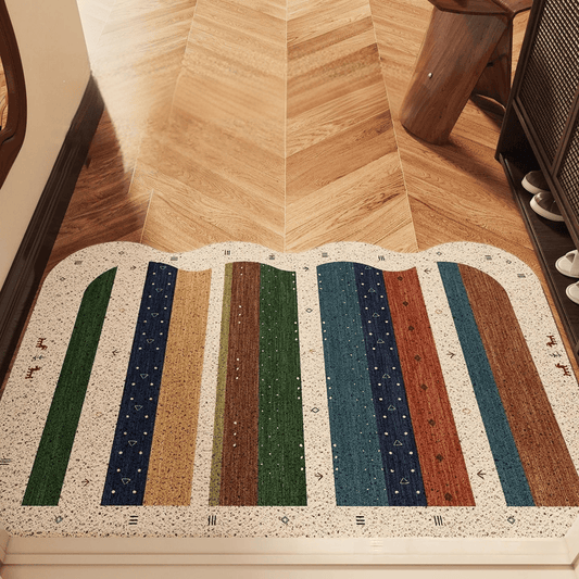 Bohemian Wavy Edge Striped Door Rug - 35'' × 47'' - image 0