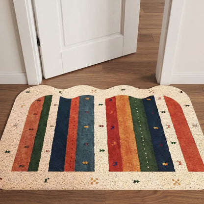 Vintage Tribal Rainbow PVC Door Rug - image 3
