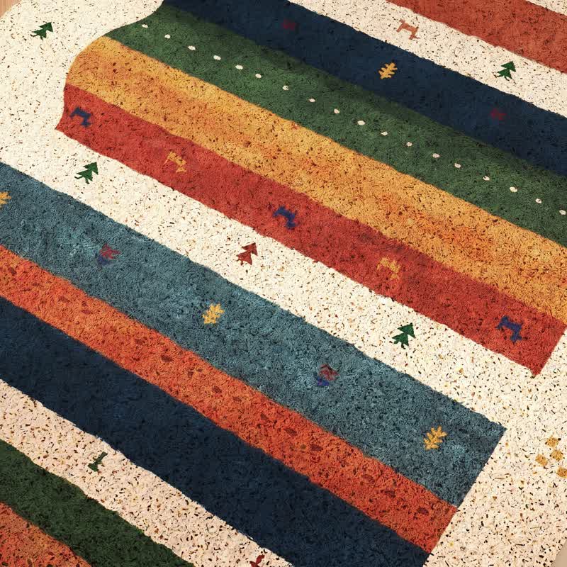 Vintage Tribal Rainbow PVC Door Rug - image 4