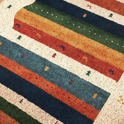 Vintage Tribal Rainbow PVC Door Rug - image 4