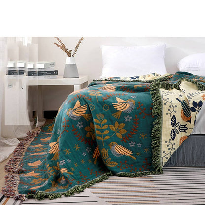 Ownkoti Boho Breathable Flower Bird Reversible Blanket - image 5
