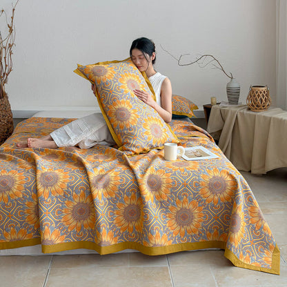 Boho Sunflower 3-Layer Muslin Cotton Quilt - image 5
