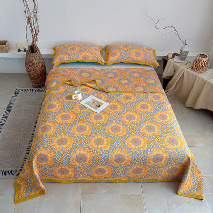 Boho Sunflower 3-Layer Muslin Cotton Quilt - image 7
