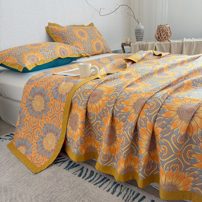 Boho Sunflower 3-Layer Muslin Cotton Quilt - image 6