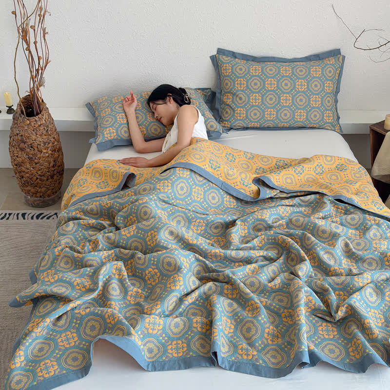 Boho 3-layer Muslin Reversible Bedspread Quilt - image 7