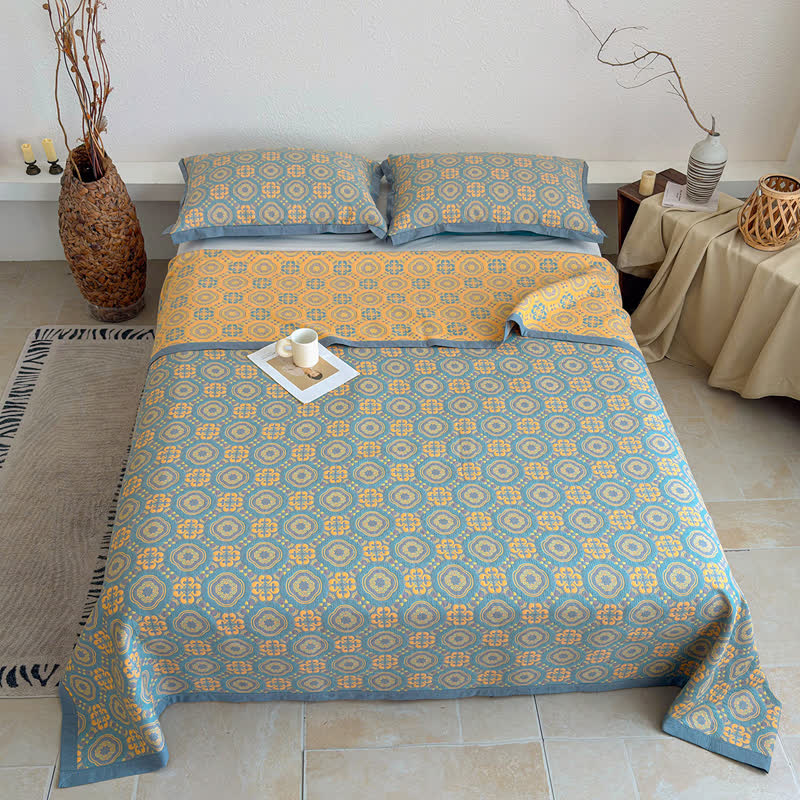 Boho 3-layer Muslin Reversible Bedspread Quilt - image 6