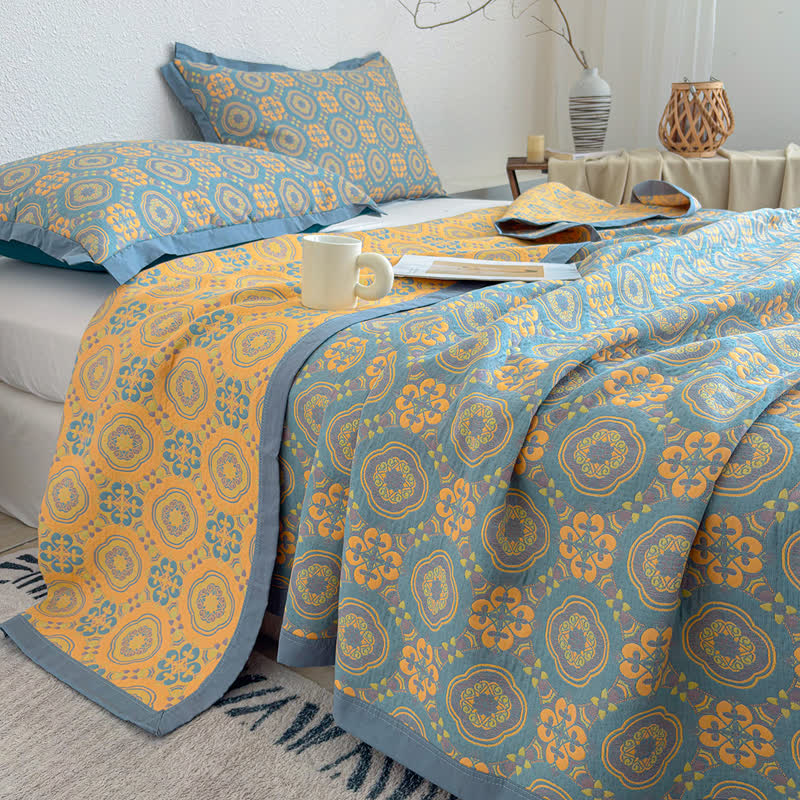 Boho 3-layer Muslin Reversible Bedspread Quilt - image 5