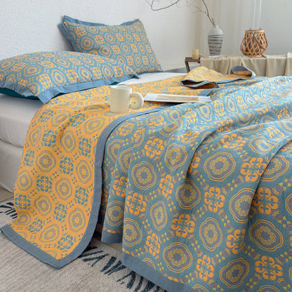 Boho 3-layer Muslin Reversible Bedspread Quilt - image 5