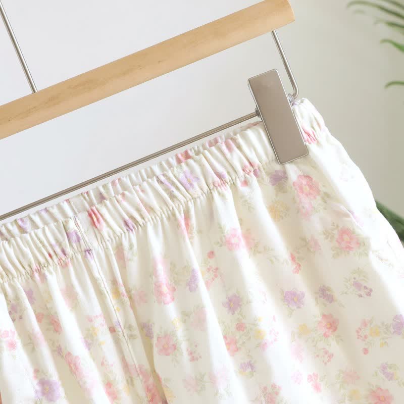 Floral Cotton Ruffle Pajama Shorts - image 3