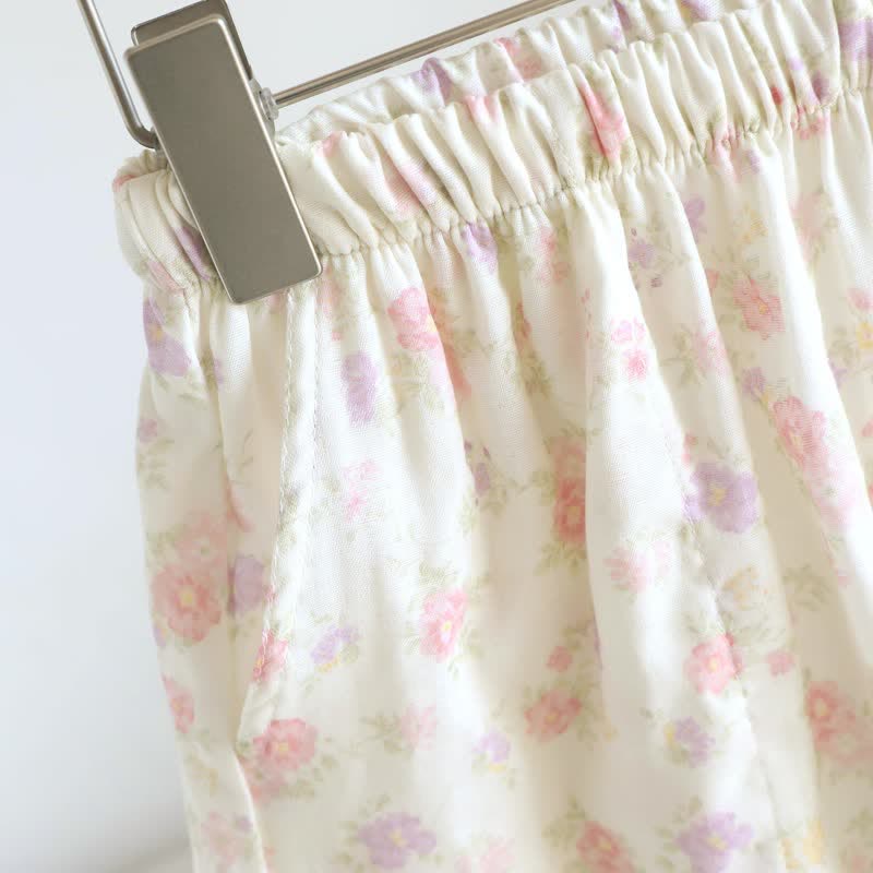 Floral Cotton Ruffle Pajama Shorts - image 4