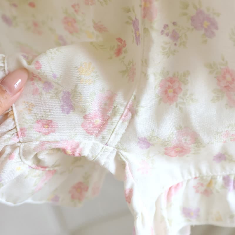 Floral Cotton Ruffle Pajama Shorts - image 7