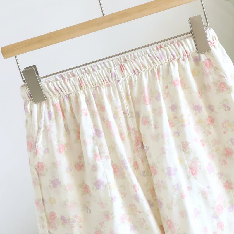 Floral Cotton Ruffle Pajama Shorts - image 2