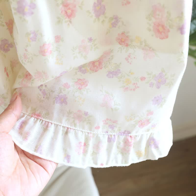 Floral Cotton Ruffle Pajama Shorts - image 5