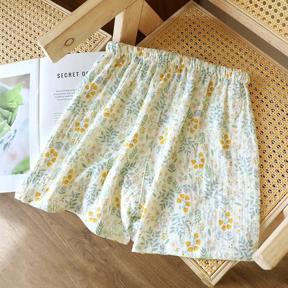 Yellow Tulip Cotton Gauze Pajama Shorts - image 2
