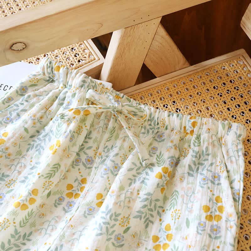 Yellow Tulip Cotton Gauze Pajama Shorts - image 3