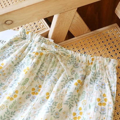 Yellow Tulip Cotton Gauze Pajama Shorts - image 3