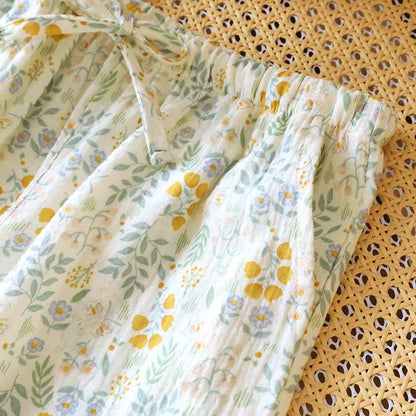 Yellow Tulip Cotton Gauze Pajama Shorts - image 4