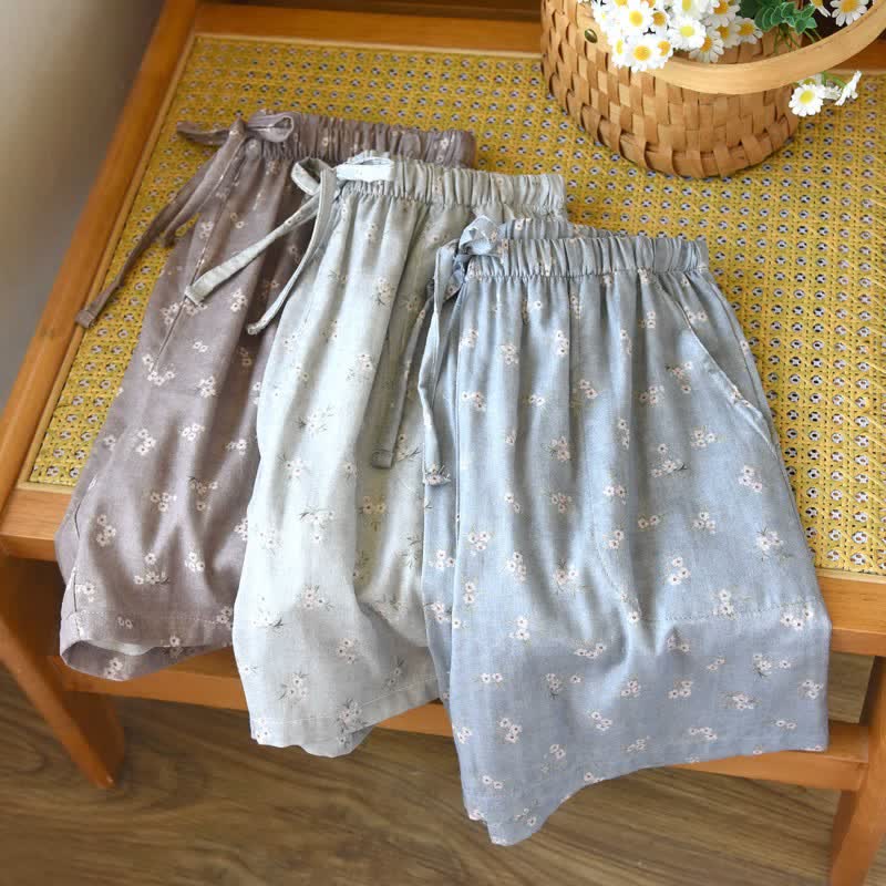 Cherry Blossom Cotton Pajama Shorts - image 2