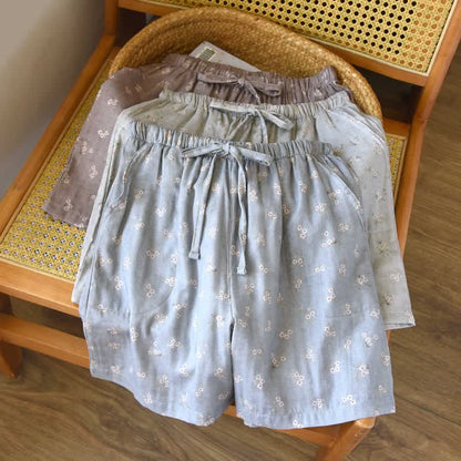 Cherry Blossom Cotton Pajama Shorts - image 1