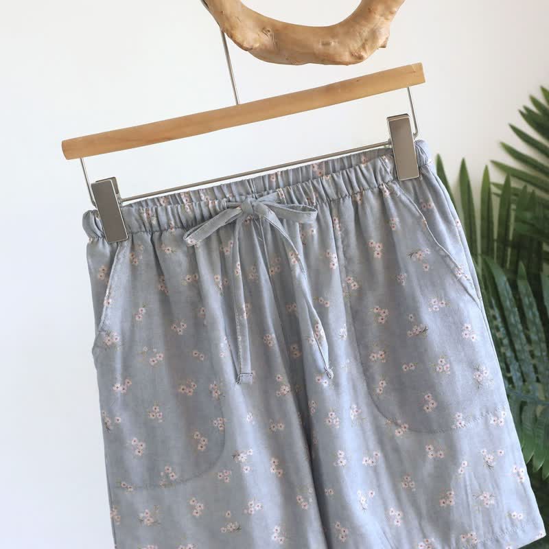 Cherry Blossom Cotton Pajama Shorts - image 8