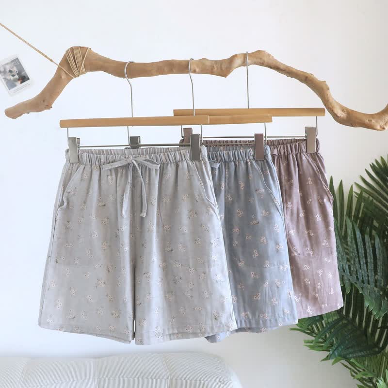 Cherry Blossom Cotton Pajama Shorts - image 0