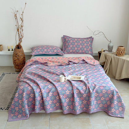 Ditsy Floral 3-layer Gauze Bedspread Quilt - image 1