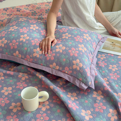 Ditsy Floral 3-layer Gauze Bedspread Quilt - image 8