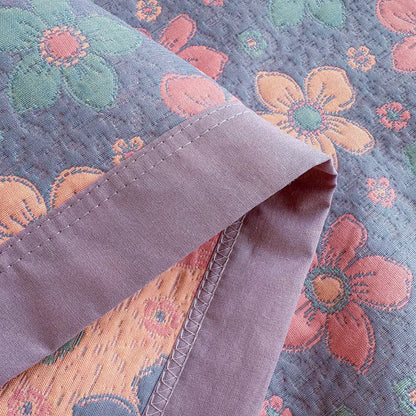 Ditsy Floral 3-layer Gauze Bedspread Quilt - image 9