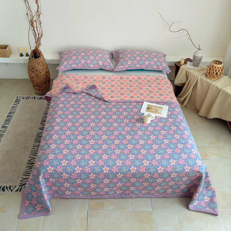 Ditsy Floral 3-layer Gauze Bedspread Quilt - image 5