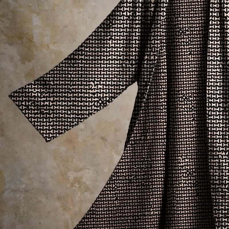 Geometric Chevron Cotton Jacquard Kimono Robe - image 4