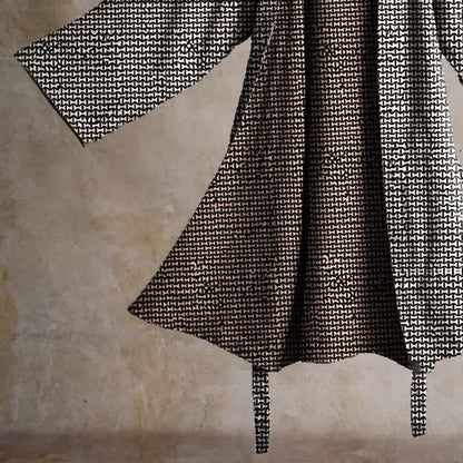 Geometric Chevron Cotton Jacquard Kimono Robe - image 5