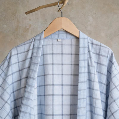 Unisex Grid Cotton Kimono Robe - image 5