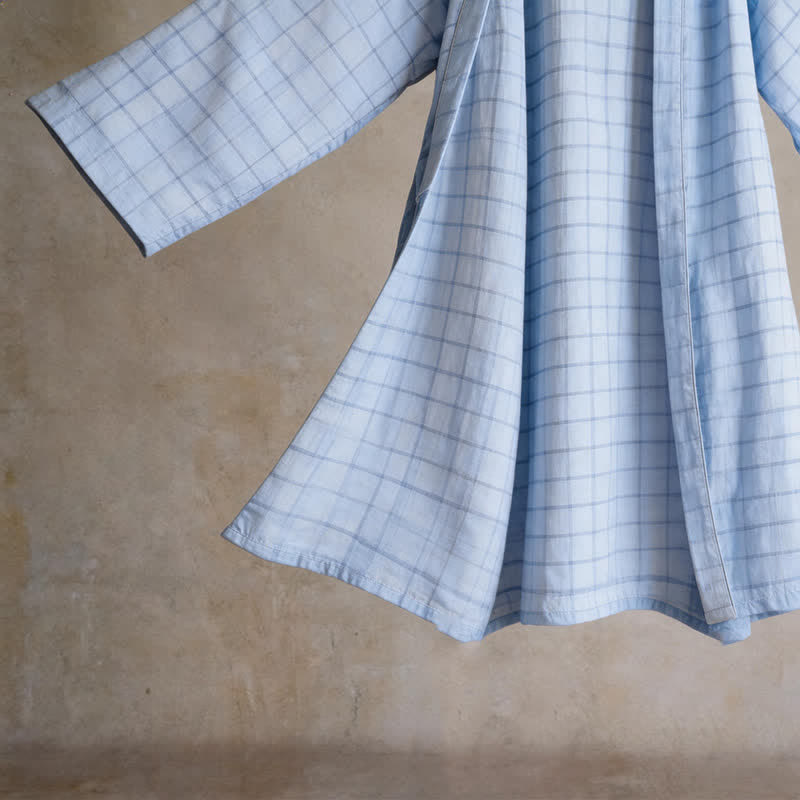 Unisex Grid Cotton Kimono Robe - image 6