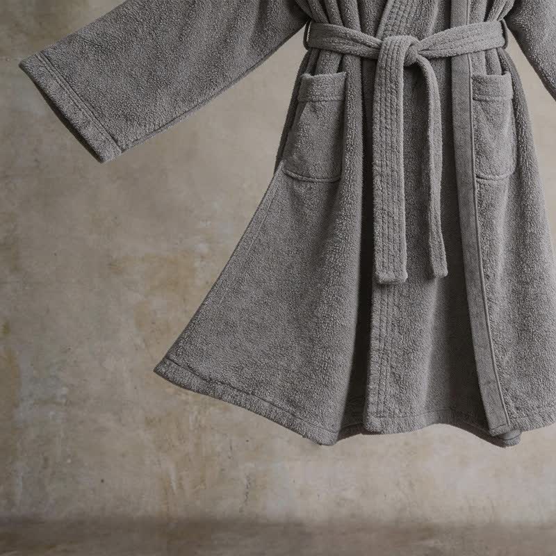 Unisex Solid Cotton Kimono Bathrobe - image 6